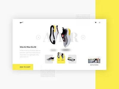 Landing Page for Nike clean creative design landing landingpage minimal modern nike patterns product shoe typography ui ux website whitespace