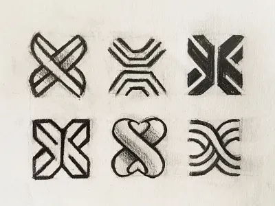 x letter (rough sketches) 2d design flat icon letter letterform logo logotype mark minimalistic monogram negative space nikusha sign simple sketch symbol type vector x
