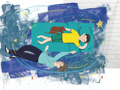 Dreaming children book illustration childrens book childrens illustration collage digital illustration illustration