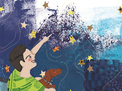 Looking up children book illustration childrens book childrens illustration collage digital illustration illustration
