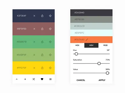 Color Scheme Generator android app color generator colors colorscheme design design app flat generator minimal mobile app mobile app design mobile ui ui