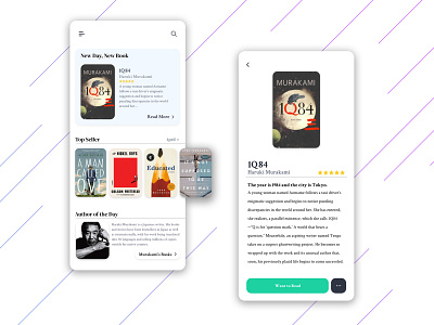 Book App adobe xd apple book design flat simple ui ux