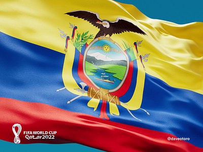 Ecuador Flag Circa '22 3d c4d cinema4d design ecuador flag illustration qatar2022 redshift wave worldcup