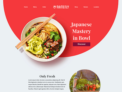 Ramenly - Ramen Restaurant Web Site Design design food ramen restaurant ui web