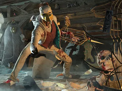 Character World Development: The Caretaker's Attic caretaker character design concepts killer