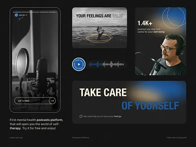 🧘🏻 Mental Health Platform | Hyperactive app beije black blue design graphic design meditation mental health mobile mobile app product product design typography ui ux vector web design wellness
