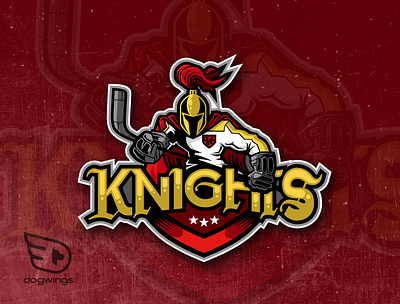 Hockey logo chipdavid dogwings drawing graphic design hockey illustration knight logo vector