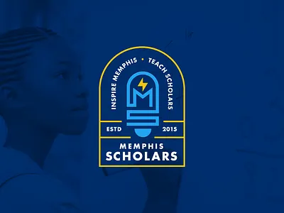 Memphis Scholars Branding brand identity branding branding agency design education geometric icon illustration lightbulb logo school