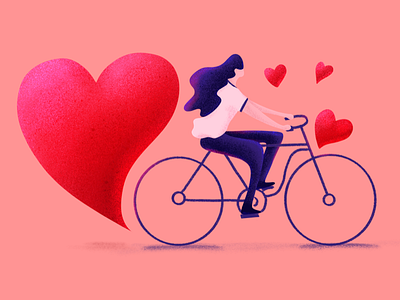 Bike Love bicycle bike cycle love procreate simple texture