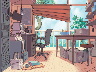 Secret Lair background background design computer illustration computer science design environment environment design illustration plant illustration plants tech tech illustration