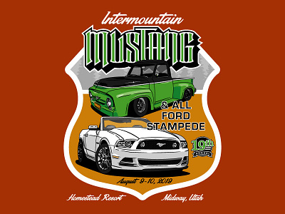 Car Show 2 car illustration car show artwork ford mustang