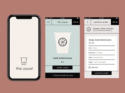 The Usual App — UX/UI app branding layout product ui ux