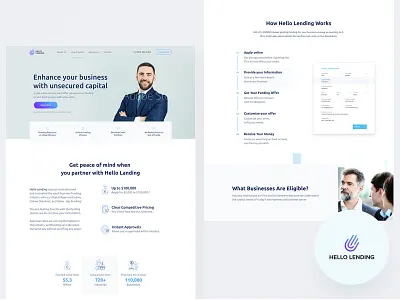 Business Financing website business design finance landing page loan simple ui web