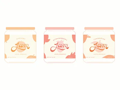 Fruity Jams branding design illustration jams label design package design packaging typography