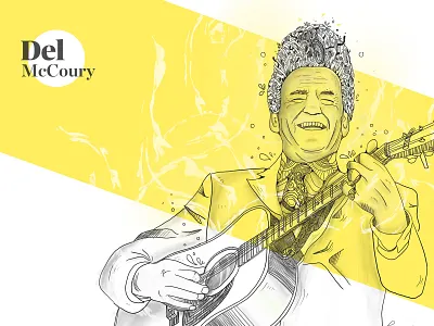 Del McCoury drawing guitar illustration musician