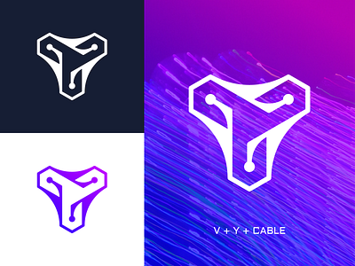 VY Monogram Logo branding cable design geometic icon lettermark logo logo design logo designer logofield logomark logotype monogram symbol tech tech logo technology v vector y