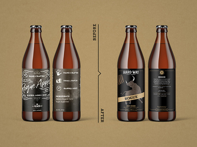 Hard Way Cider Label Design barrel aged brand design branding bull cider graphic design hard cider identity illustration label design labels packaging packaging design retail retail design wood cut
