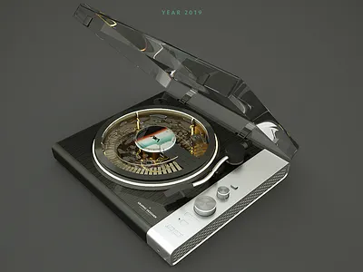 Vinyl player 3d ava black c4d cinema cinema4d composition design fashion illustration octane photoshop player vinyl