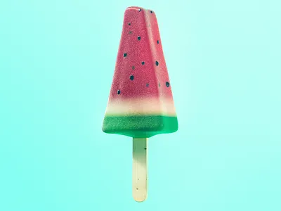 Ice Watermelon 3d cinema 4d colorful design ice lolly illustration octane summer watermelon wood