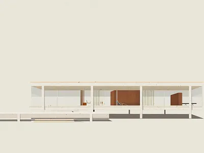 Farnsworth house digital art illustration