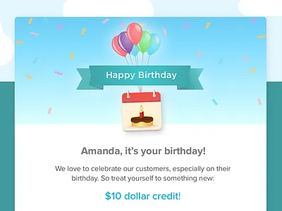 Birthday Anniversay Email Design art branding commerical art design email design graphic icon illustration logo marketing sketch ui user interface vector visual design