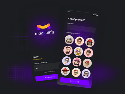 Maasterly: Gamified Quizes app branding design logo typography ui ux vector