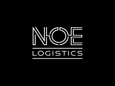 NOE branidng letter line lineout logistics logo noe type