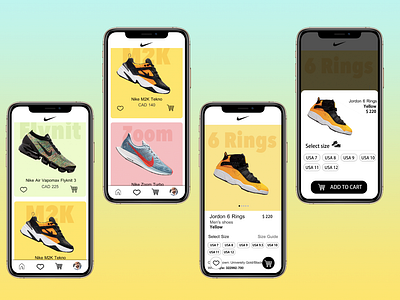 Nike Shoes designer developer figma flinto interface invision mobile app photoshop sketch uidesign