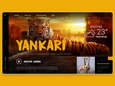 Wildlife Landing Page animal website daily ui documentary landing page design safari website ui inspiration uidesign wild animal wildlife wildlife website