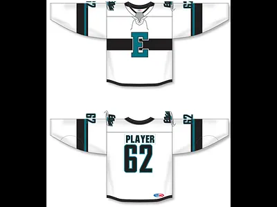 Long Island Edge Home Jersey black design edge grey hockey home island jersey long long island long island edge nhl sports teal team white