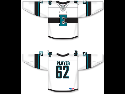 Long Island Edge Home Jersey black design edge grey hockey home island jersey long long island long island edge nhl sports teal team white