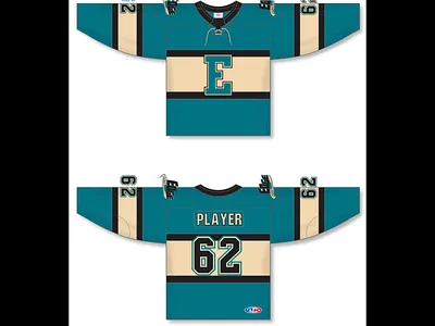 Long Island Edge Alternate Jersey alternate black classic cream design e edge hockey island jersey logo long long island long island edge nhl sports teal throwback