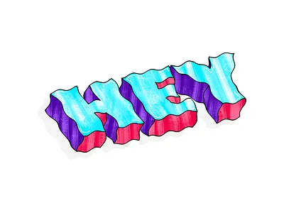 HEY 3ddesign design tipography type word