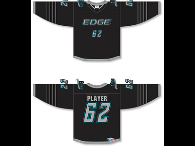 Long Island Edge Away Jersey away black design edge grey hockey island jersey logo long long island long island edge nhl sports teal