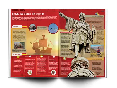 Educational Infographic - Spanish National Holiday americas editorial editorial design editorial layout educational publishing graphic design icons infographics national day spain vector