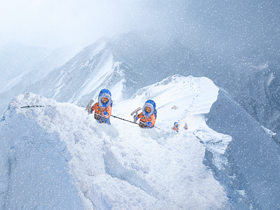 Snowy Climb canon5d lego photography photoshop print ad spec
