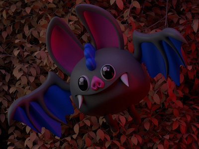 Vampiro 3d arte 3d bat c4d charachter design character character creation cinema 4d color creación de personaje diseño friendly illustration ilustración kawaii murcielago render