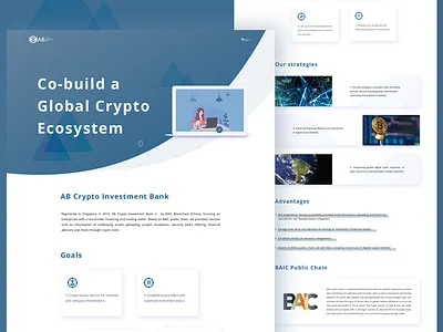 An investment bank AB blue design illustration logo ui web