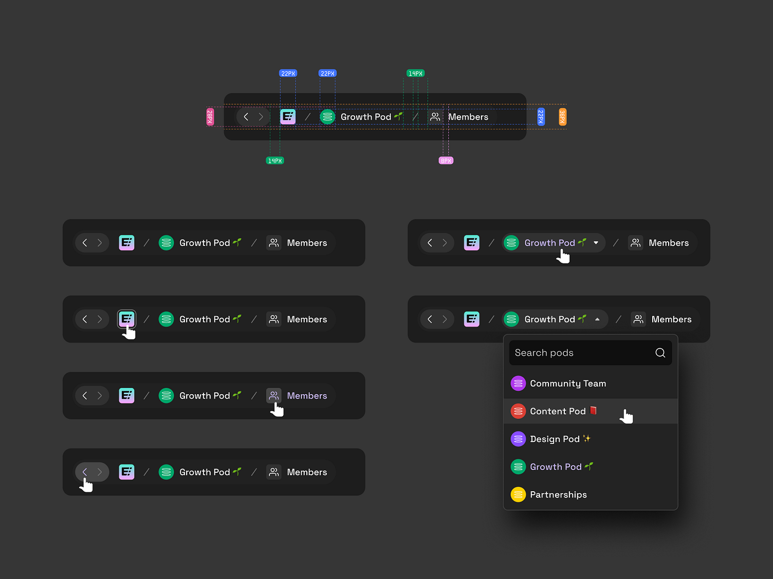 Breadcrumb UI Component by Ben Kókolas on Dribbble