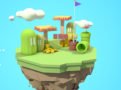 The Practice 3d c4d design game illustrator mrio practice