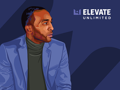 Elevate Unlimited black branding coaching custom design e elevate gray hope illustration logo motivation person portrait purple speaker u unlimited uplift vector