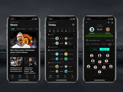 Sport News App Challenge football health minimal news sketch soccer sport ui ux