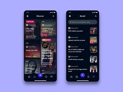 Livestreaming Music App branding design discover graphic design icon illustration interfaces live live chat live music music music app product design saved social app ui ui design ux ux design visual design