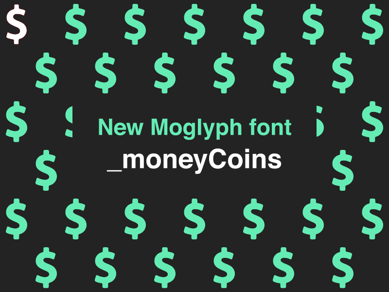 Newmoglyph Moneycoins Font for MoglyphFX aftereffect animation coins font infographics money