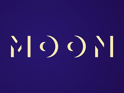 Moon design lettering moon night type typogaphy vector