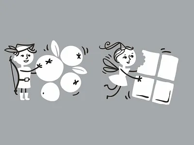 Characters for pack characters illustration