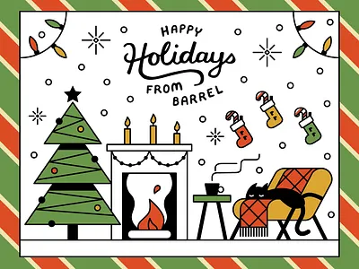 Happy Holidays from Barrel design illustration