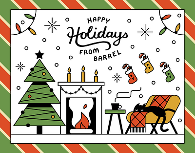 Happy Holidays from Barrel design illustration