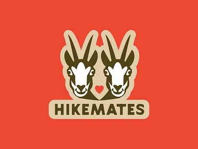 Hikemates sticker branding chamois illustration lettering logo logotype slovakia sticker sticker design typerface typography