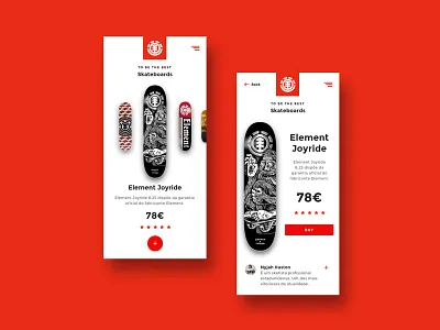 Element - Skate Shop animation app art art direction artwork clean design flat minimal mobile responsive skate skateboards ui ux web website